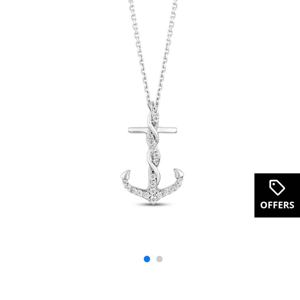 Kay Jewelers Hallmark Silver Anchor Necklace